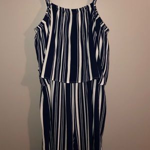 Navy Striped Jumpsuit